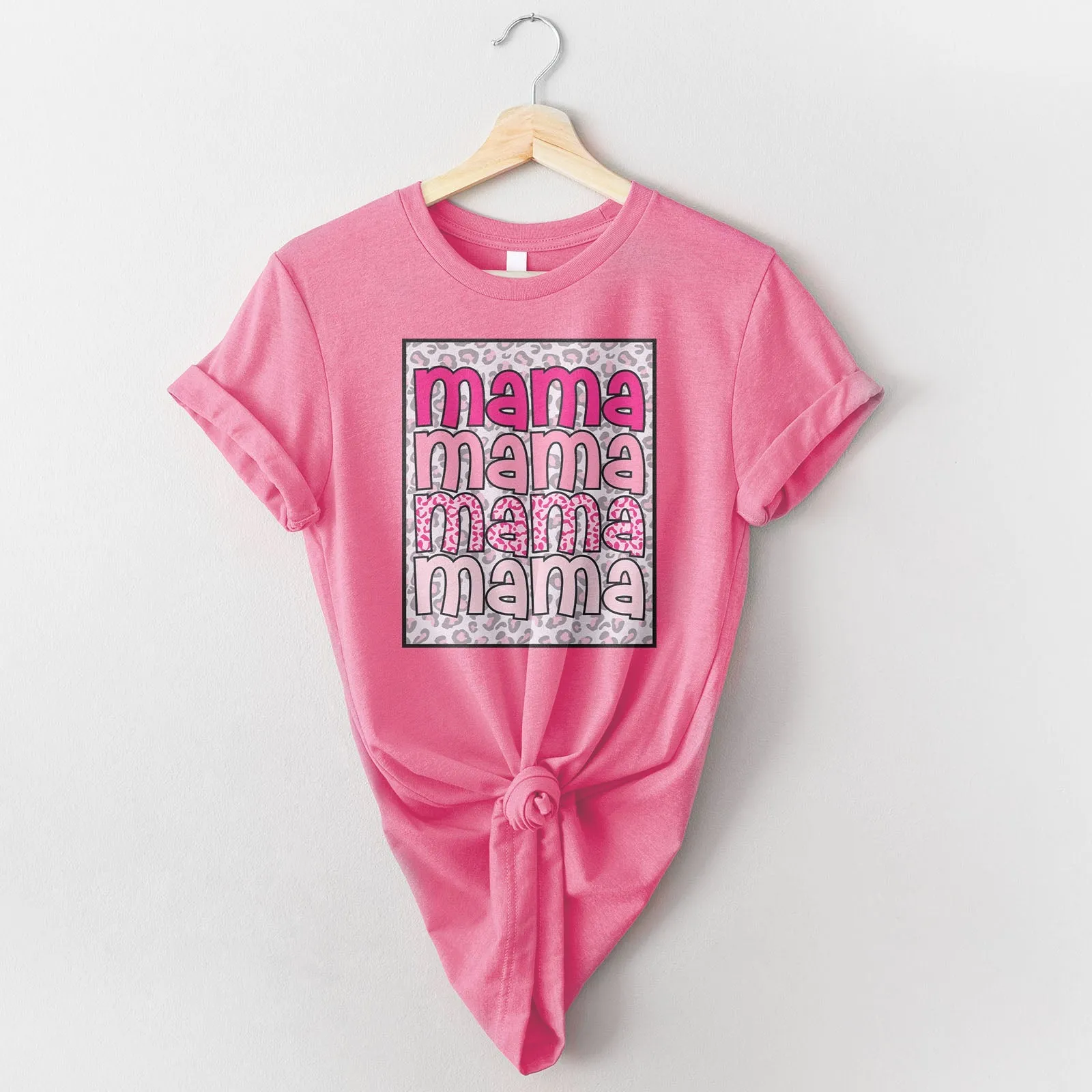 Pink Leopard Mama Tee Shirts For Women - Christian Shirts for Women - Religious Tee Shirts