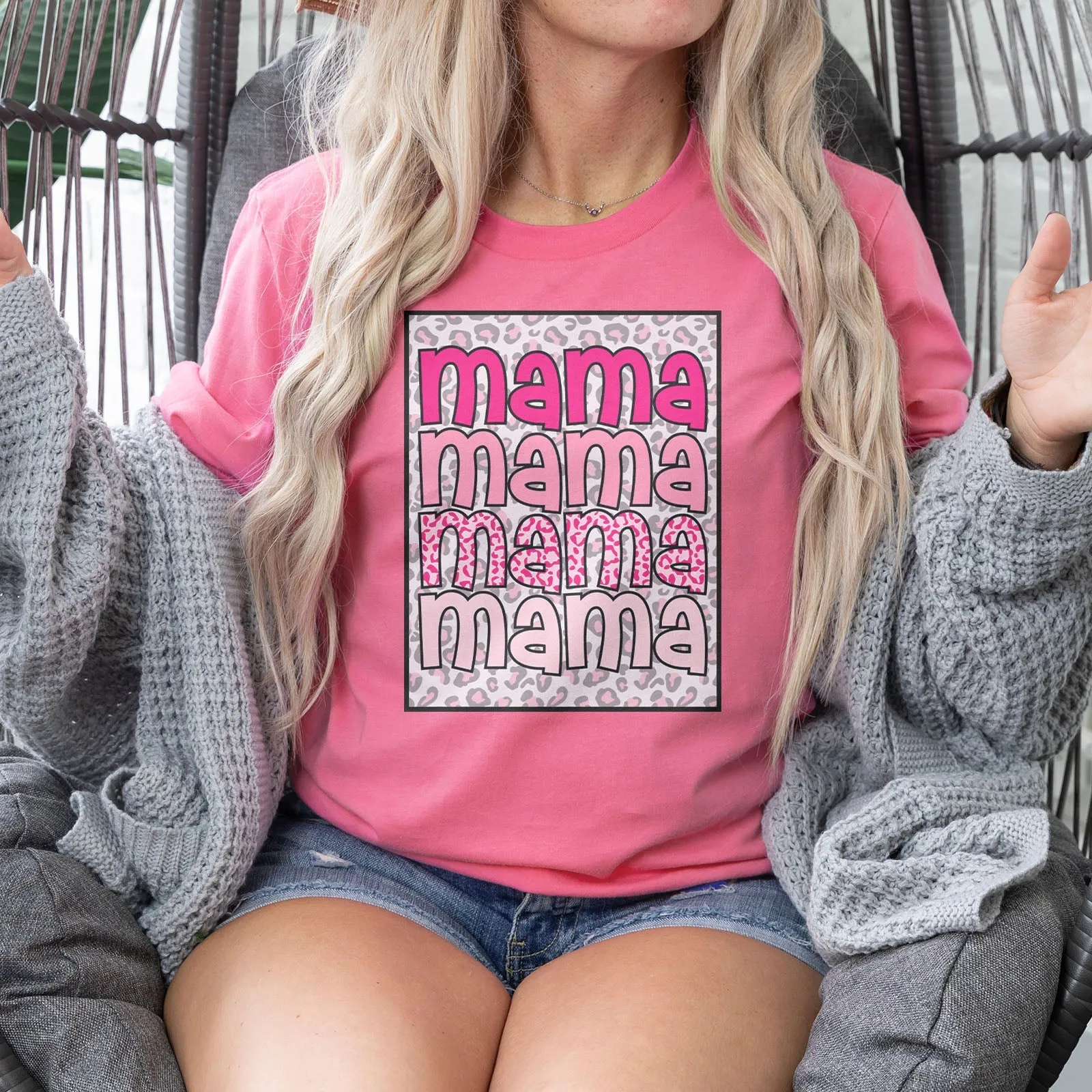 Pink Leopard Mama Tee Shirts For Women - Christian Shirts for Women - Religious Tee Shirts