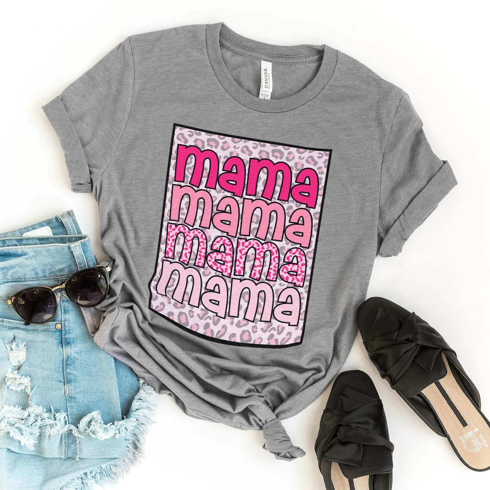 Pink Leopard Mama Tee Shirts For Women - Christian Shirts for Women - Religious Tee Shirts