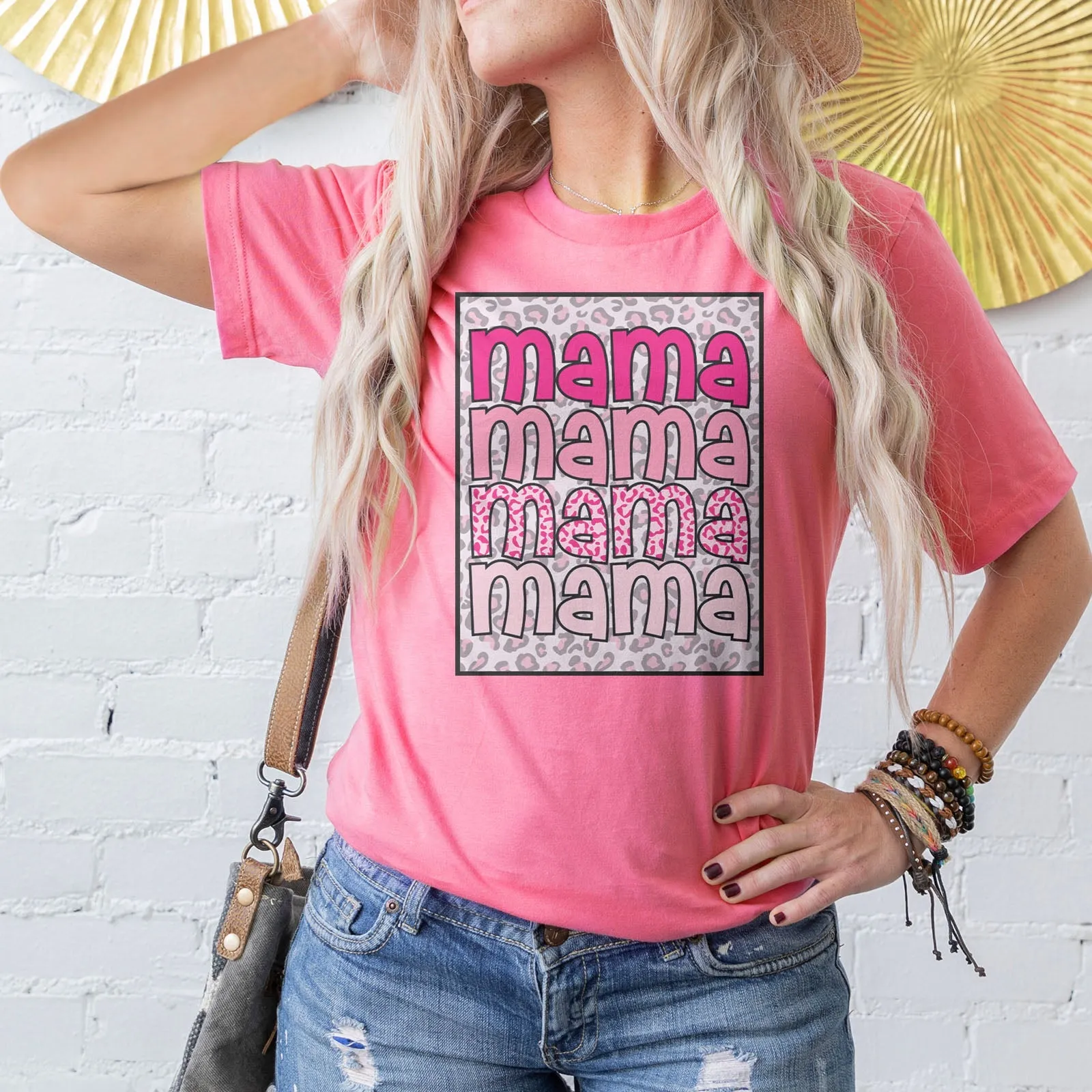 Pink Leopard Mama Tee Shirts For Women - Christian Shirts for Women - Religious Tee Shirts