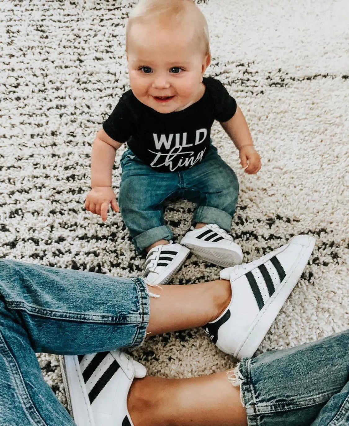 Raising Wild Things / Wild Thing | Blush w/ Black Adult Shirt   Black w/ White Child Shirt