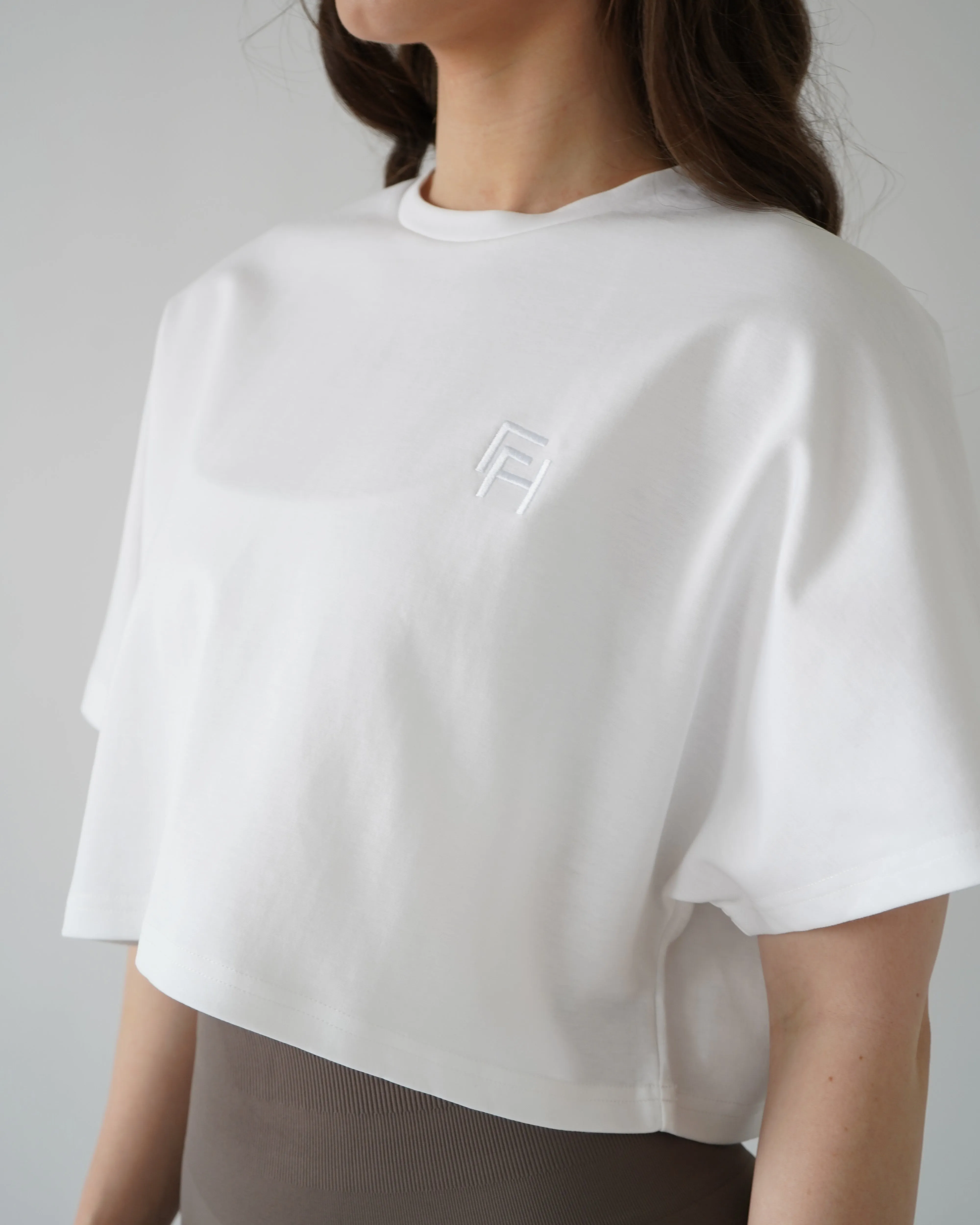 Relaxed Crop Top - White