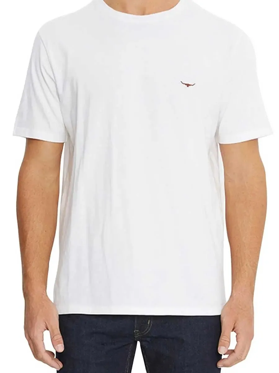 RM WILLIAMS Parson T-Shirt - Men's Crew Neck - White