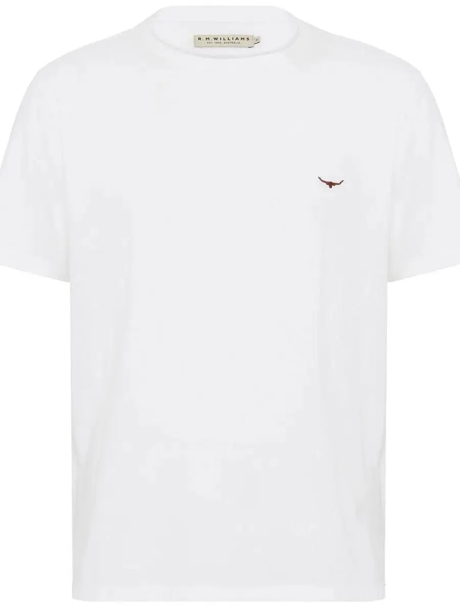 RM WILLIAMS Parson T-Shirt - Men's Crew Neck - White