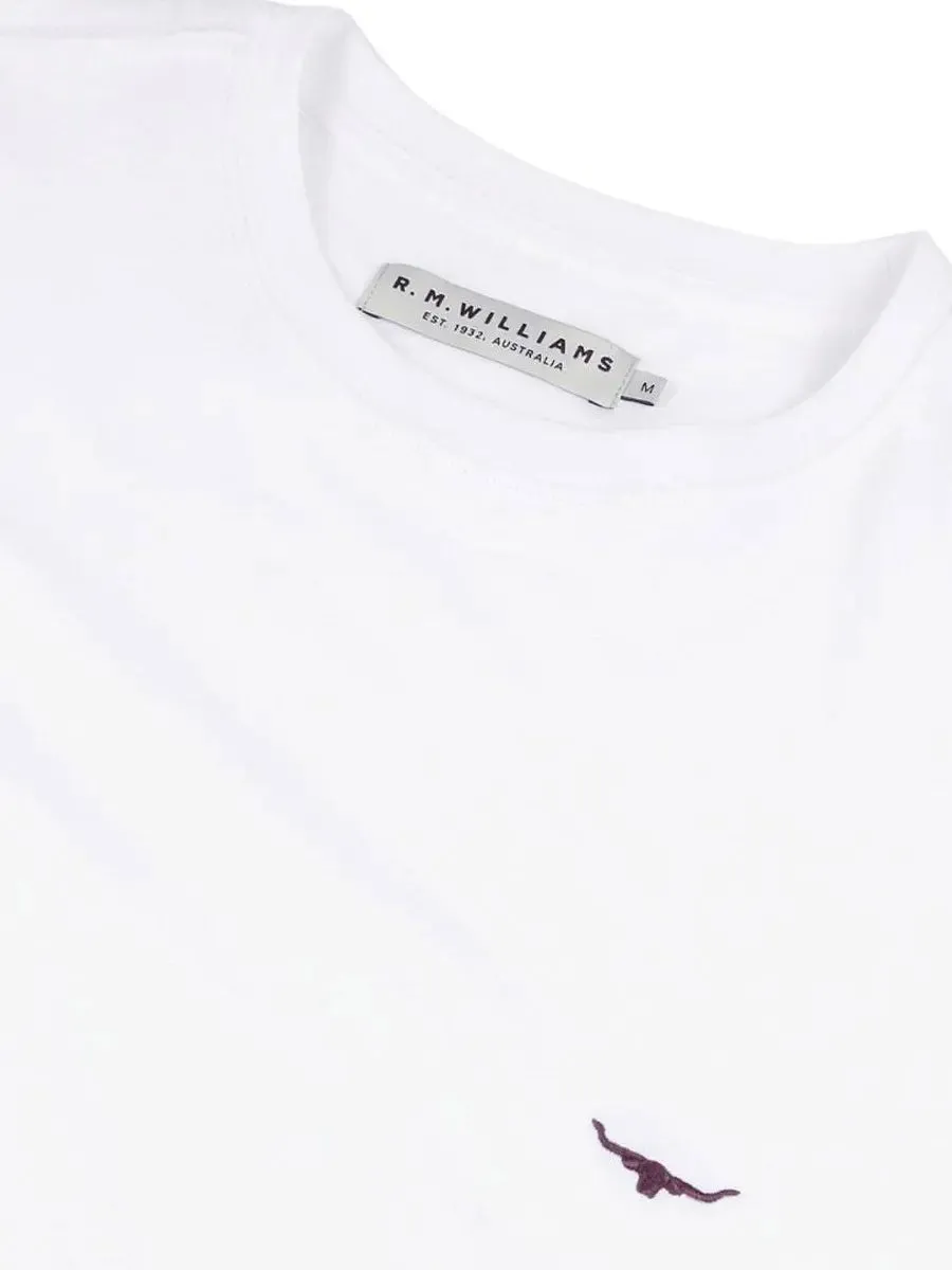 RM WILLIAMS Parson T-Shirt - Men's Crew Neck - White