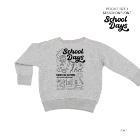 School Days Pocket Design on Front w/ Full School Days Design on Back - Child Sweater