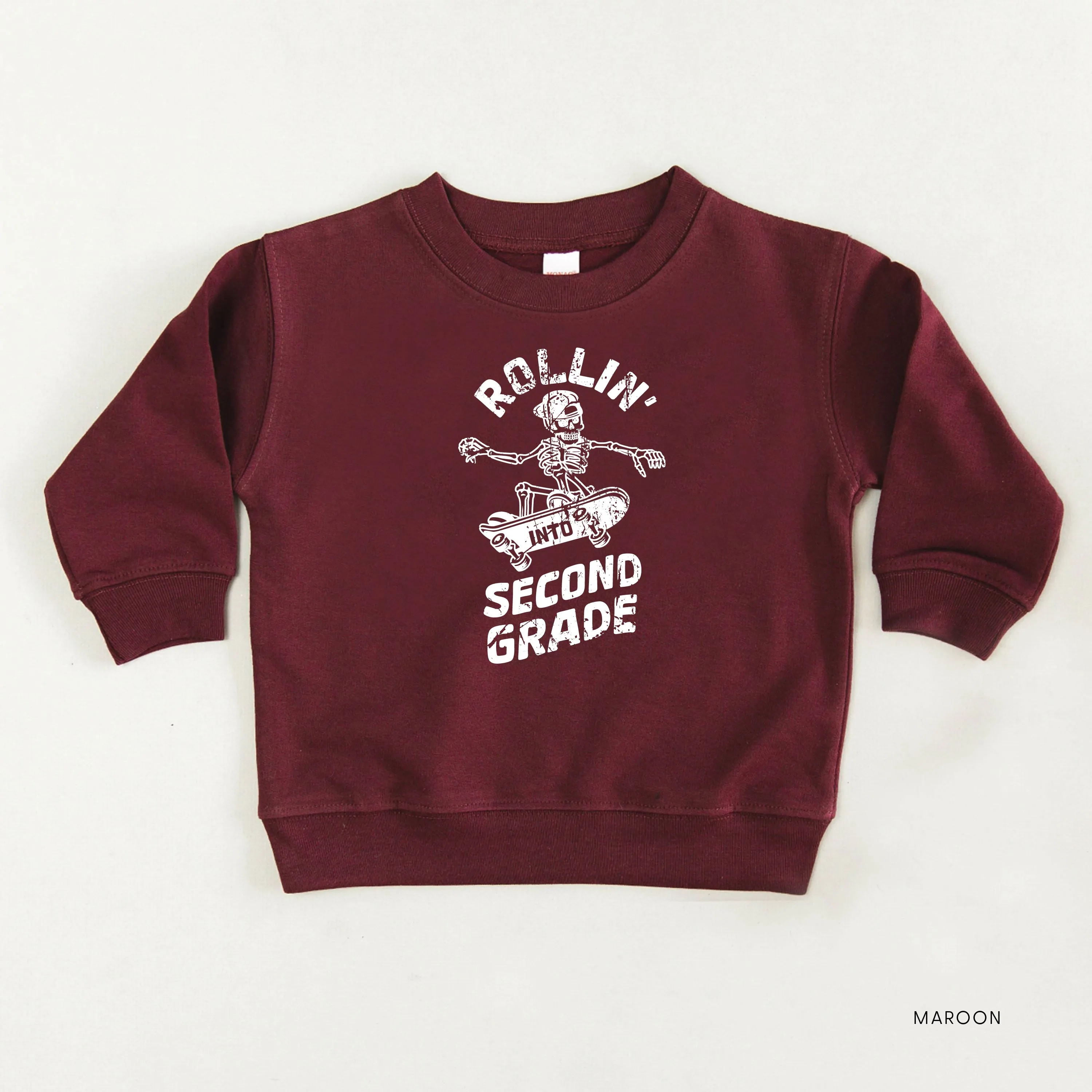 Skateboarding Skelly - Rollin' into Second Grade - Child Sweater