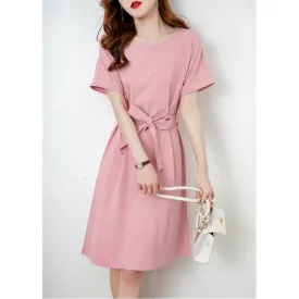 Slimming Tie-Up Elegance Belted Chic Bow Tie Dress