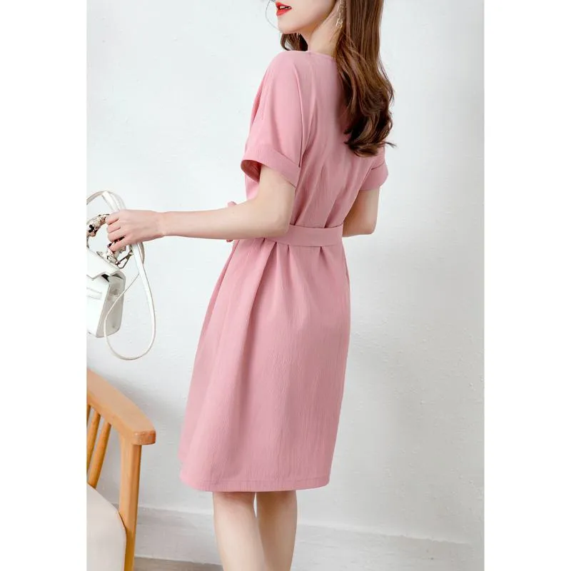 Slimming Tie-Up Elegance Belted Chic Bow Tie Dress