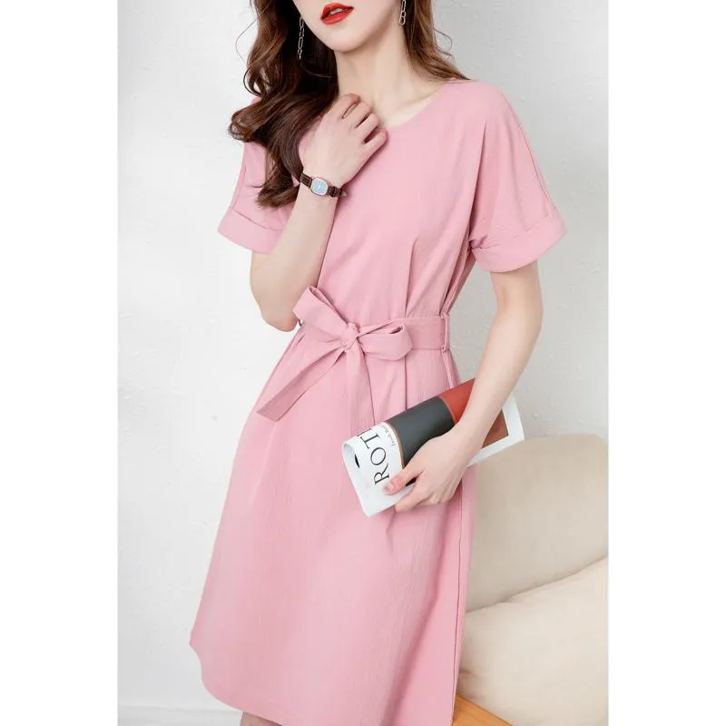 Slimming Tie-Up Elegance Belted Chic Bow Tie Dress