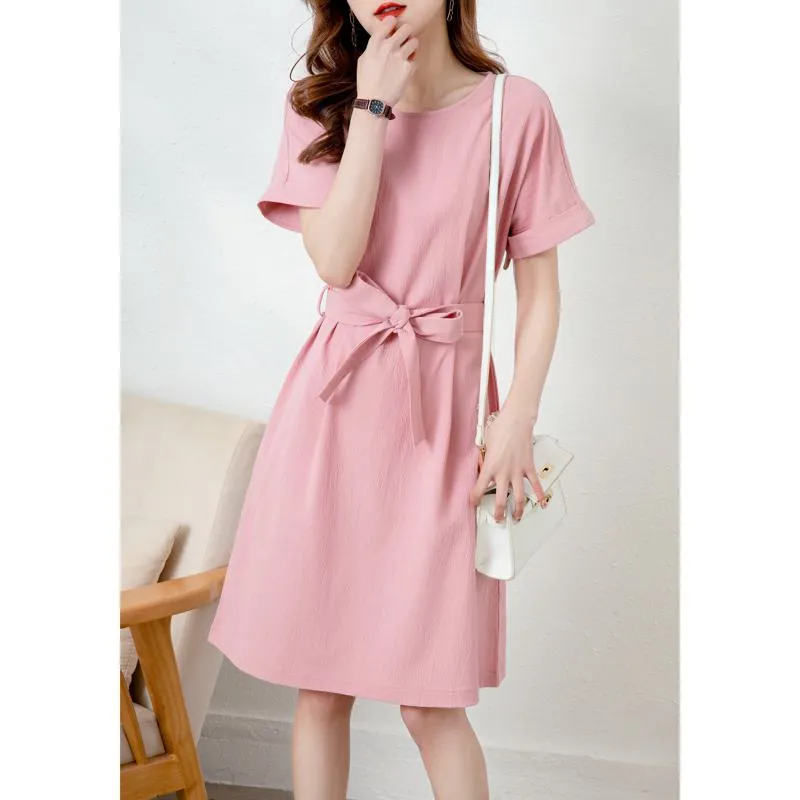 Slimming Tie-Up Elegance Belted Chic Bow Tie Dress