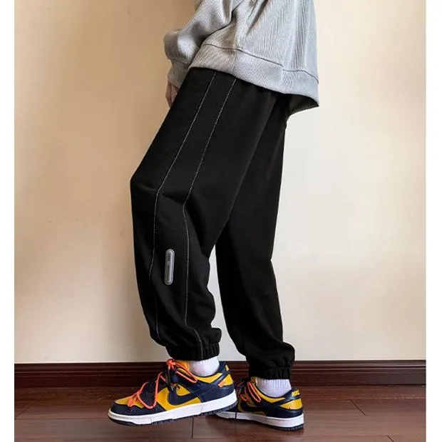 Solid Color Straight Tapered Loose Fit Knitted Sweatpant