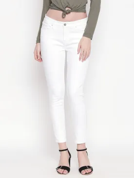 Spykar Women White Cotton Skinny Fit Regular Length Jeans (Adora)