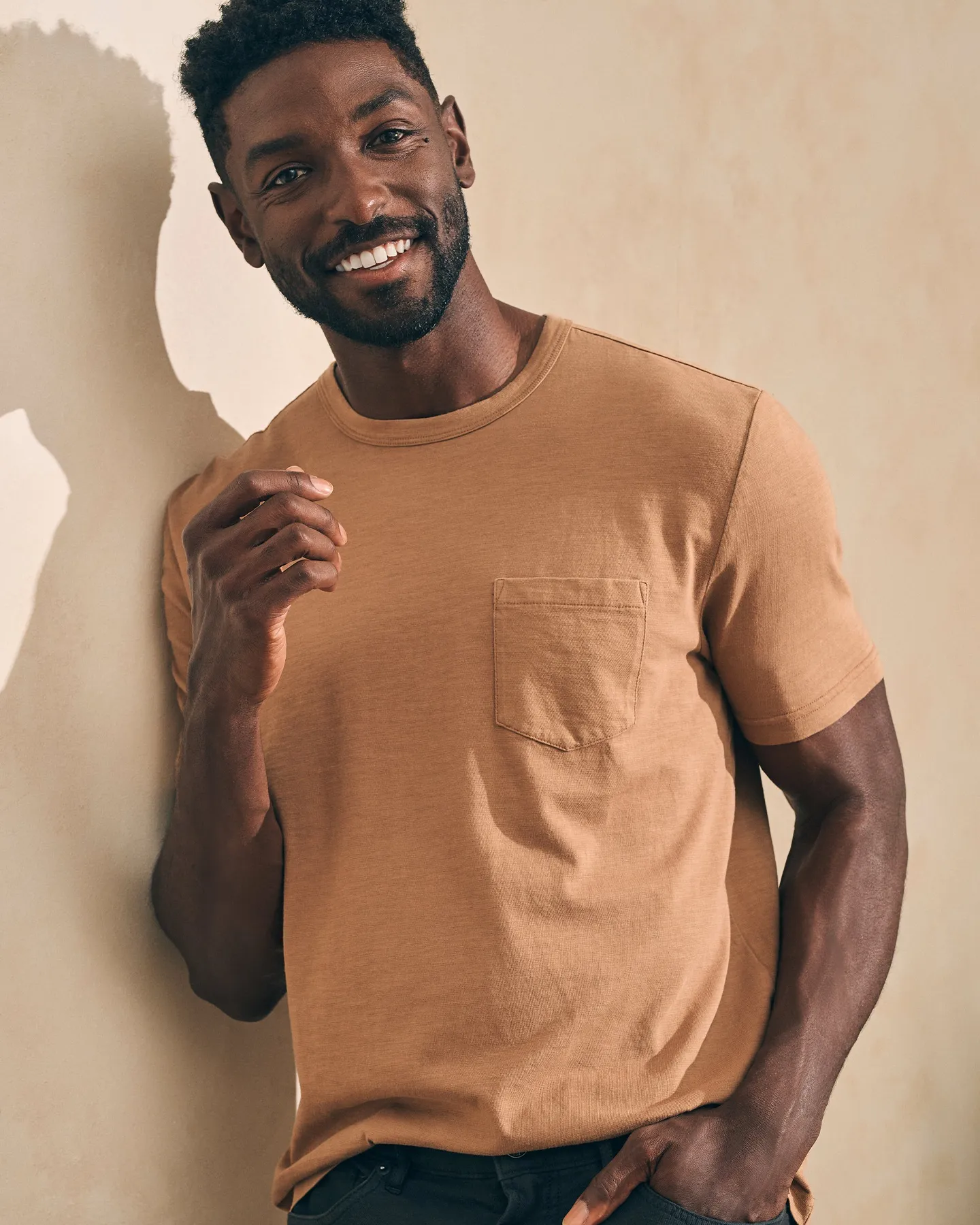 SUNWASHED POCKET TEE - WALNUT