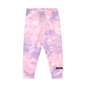 Tie-Dye Relaxed Joggers in Lavender / Raspberry