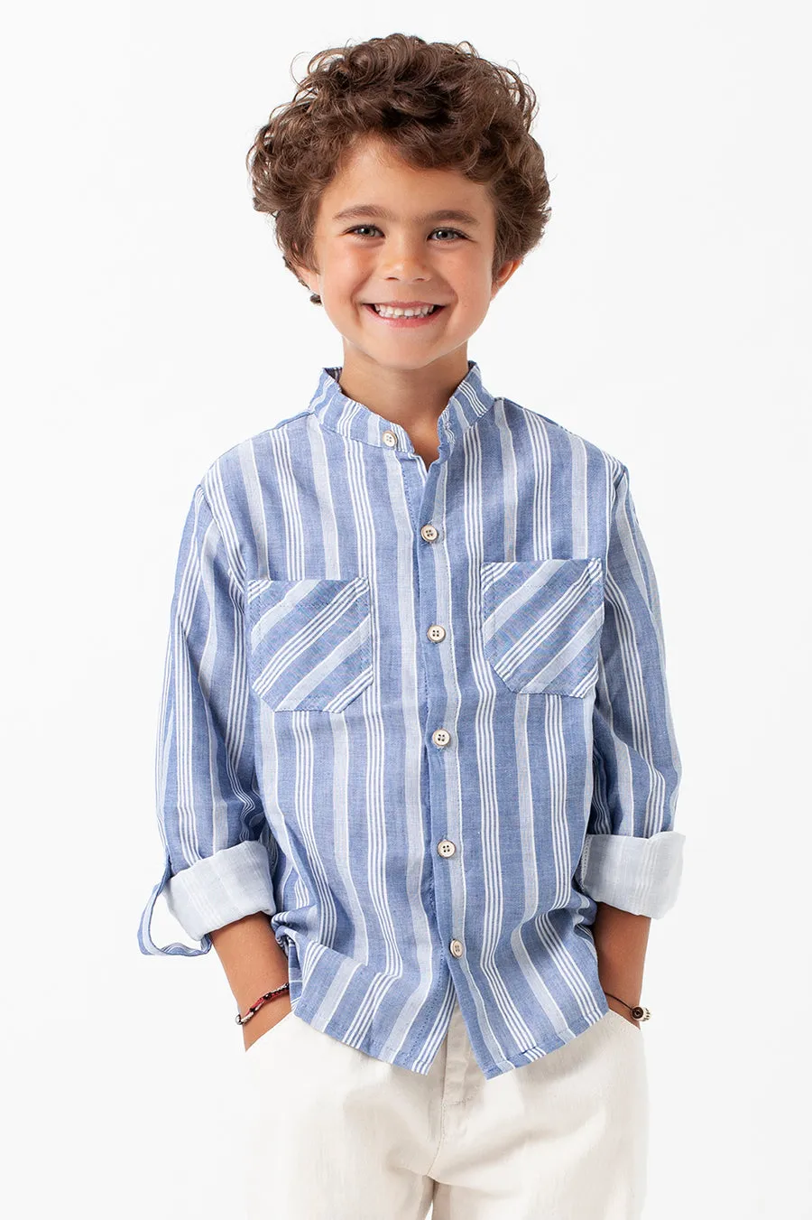 Tocoto Vintage Boys Wide Stripe Shirt