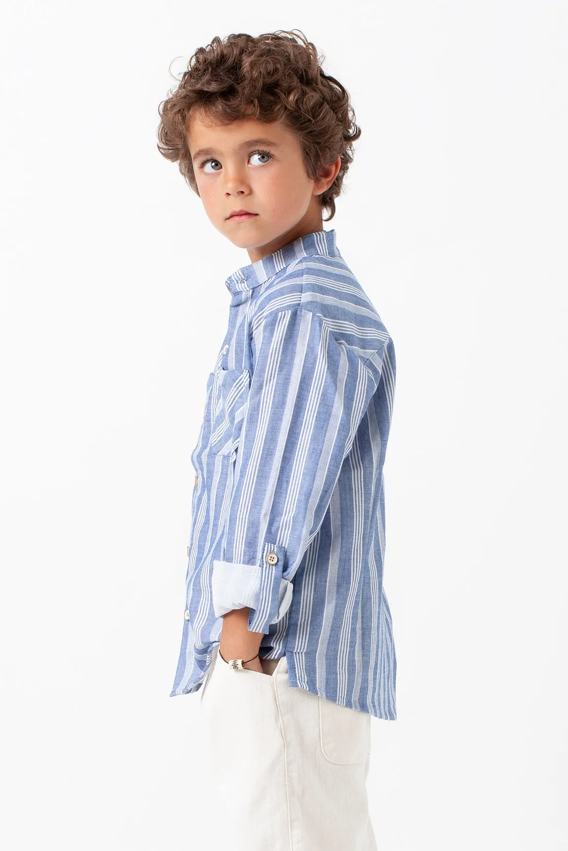 Tocoto Vintage Boys Wide Stripe Shirt