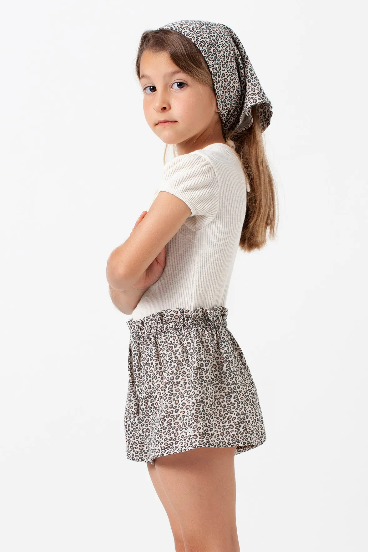 Tocoto Vintage Leopard Print Kids Shorts