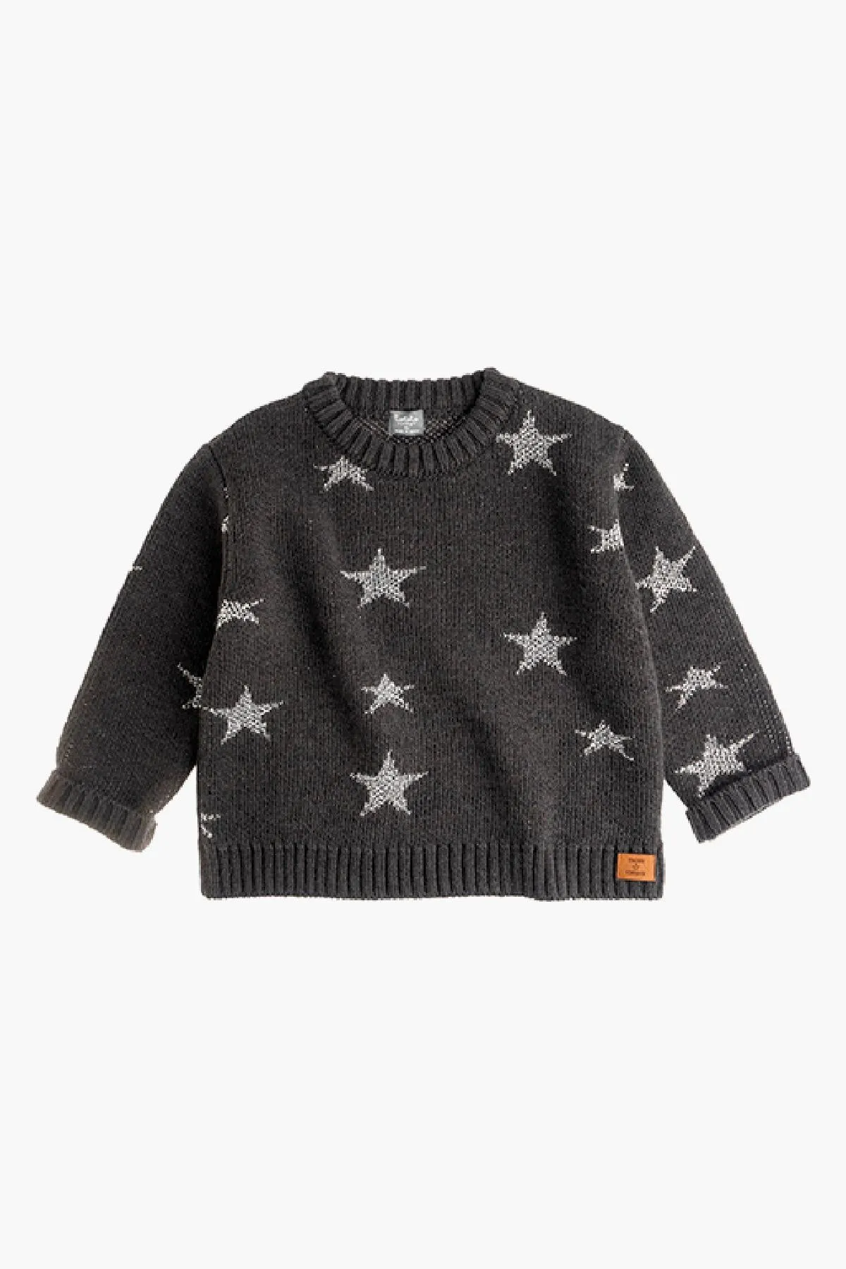 Tocoto Vintage Lurex Stars Girls Sweater - Dark Grey