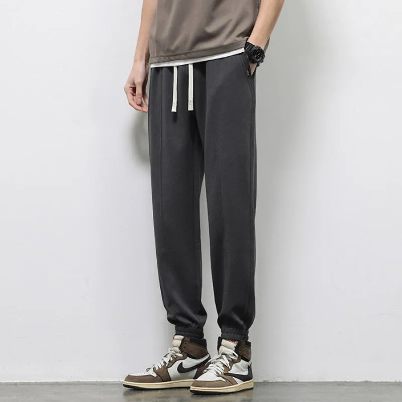 Trendy Houndstooth Casual Tapered Elasticity Sports Loose Fit Sweatpant