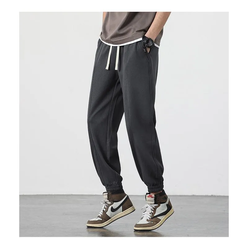 Trendy Houndstooth Casual Tapered Elasticity Sports Loose Fit Sweatpant