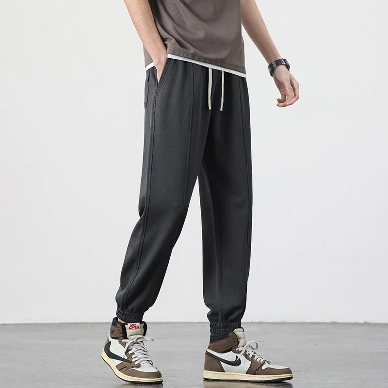 Trendy Houndstooth Casual Tapered Elasticity Sports Loose Fit Sweatpant