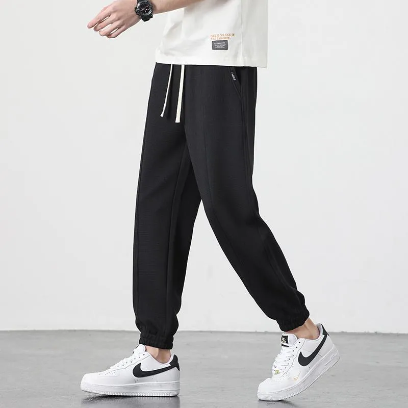 Trendy Houndstooth Casual Tapered Elasticity Sports Loose Fit Sweatpant