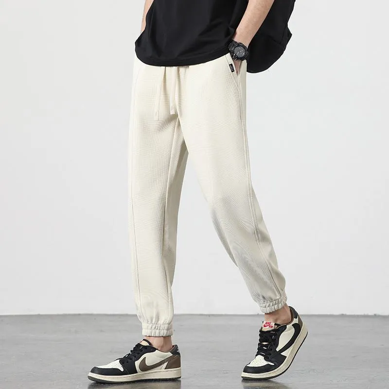 Trendy Houndstooth Casual Tapered Elasticity Sports Loose Fit Sweatpant