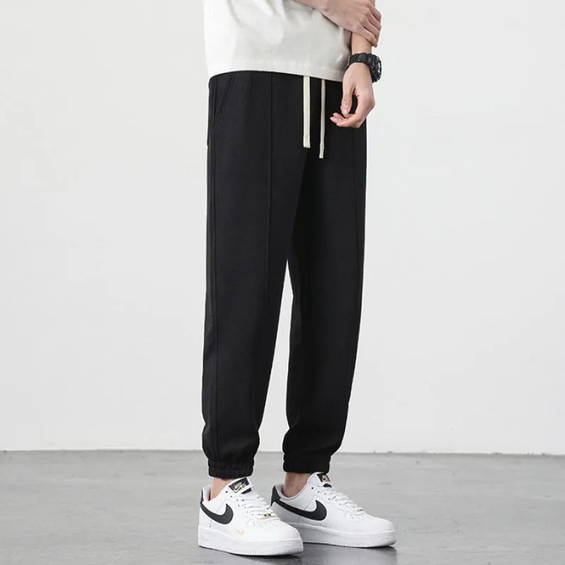 Trendy Houndstooth Casual Tapered Elasticity Sports Loose Fit Sweatpant