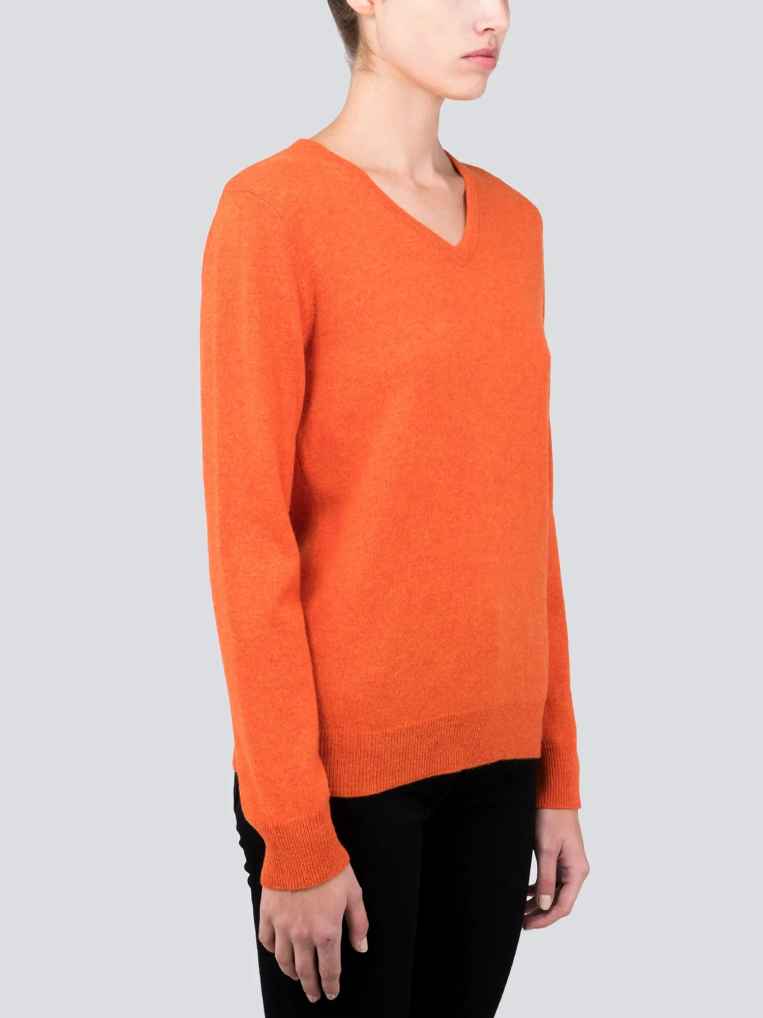 V Neck Sweater_Orange