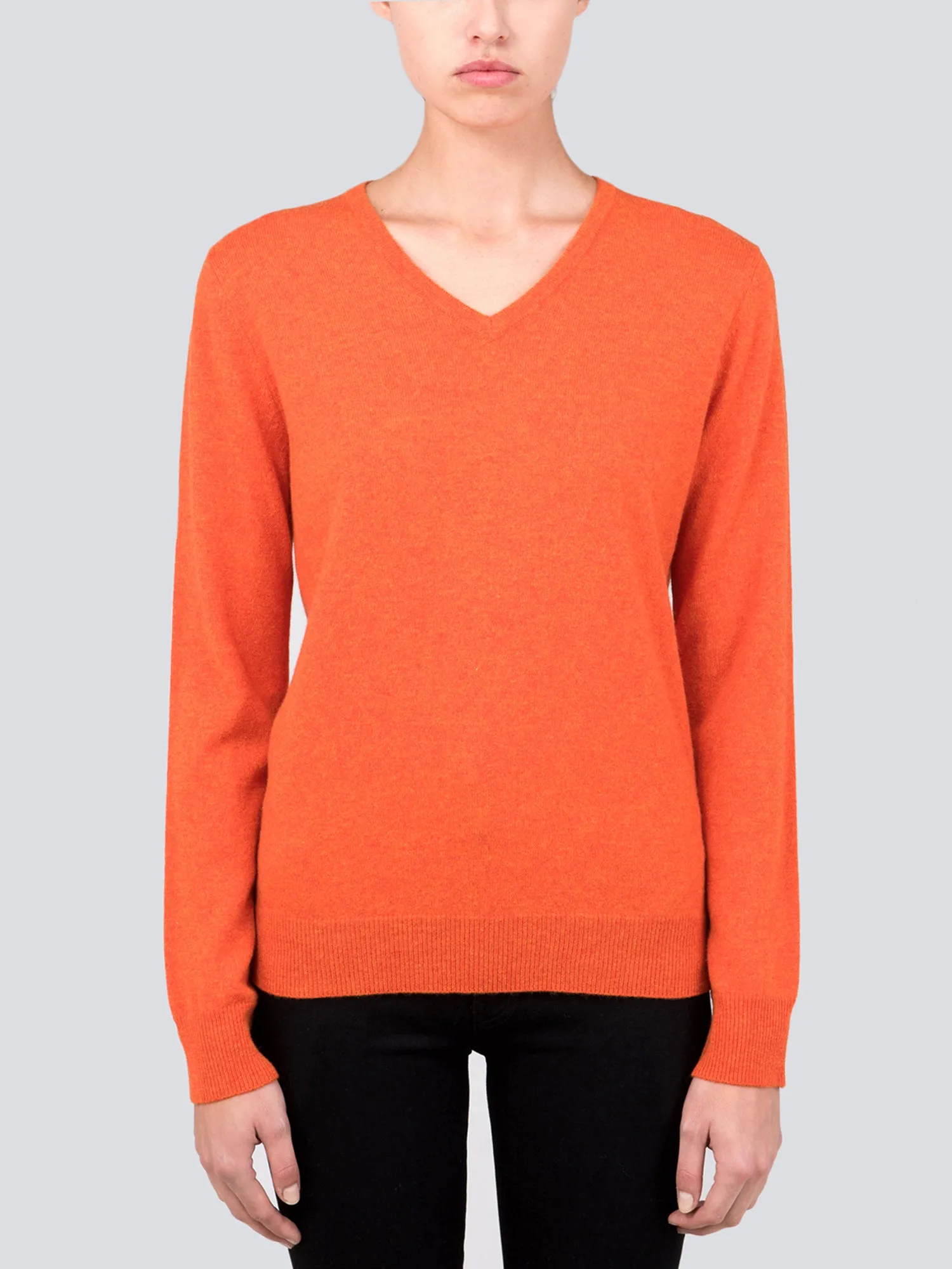 V Neck Sweater_Orange