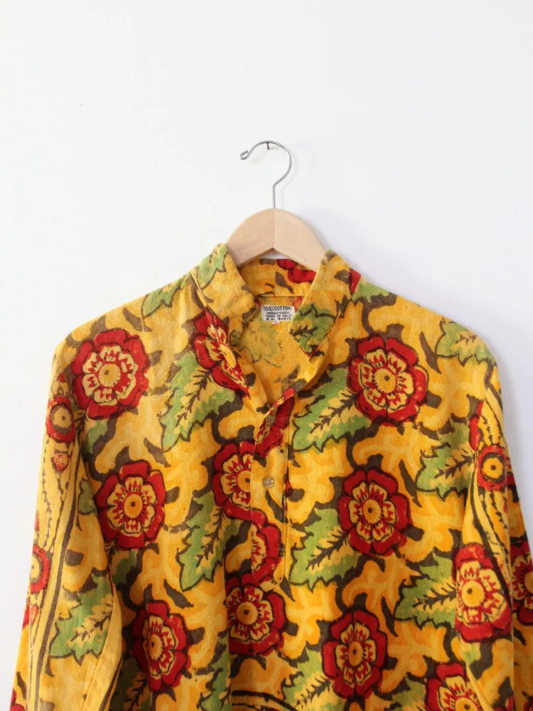 vintage 1970s flower print shirt