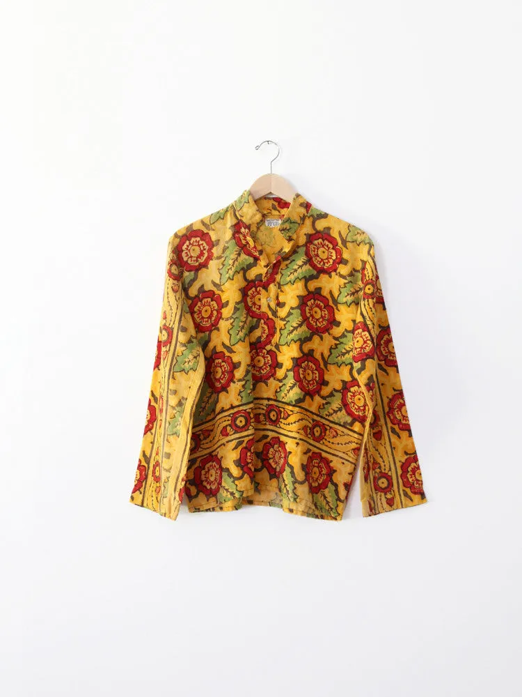 vintage 1970s flower print shirt