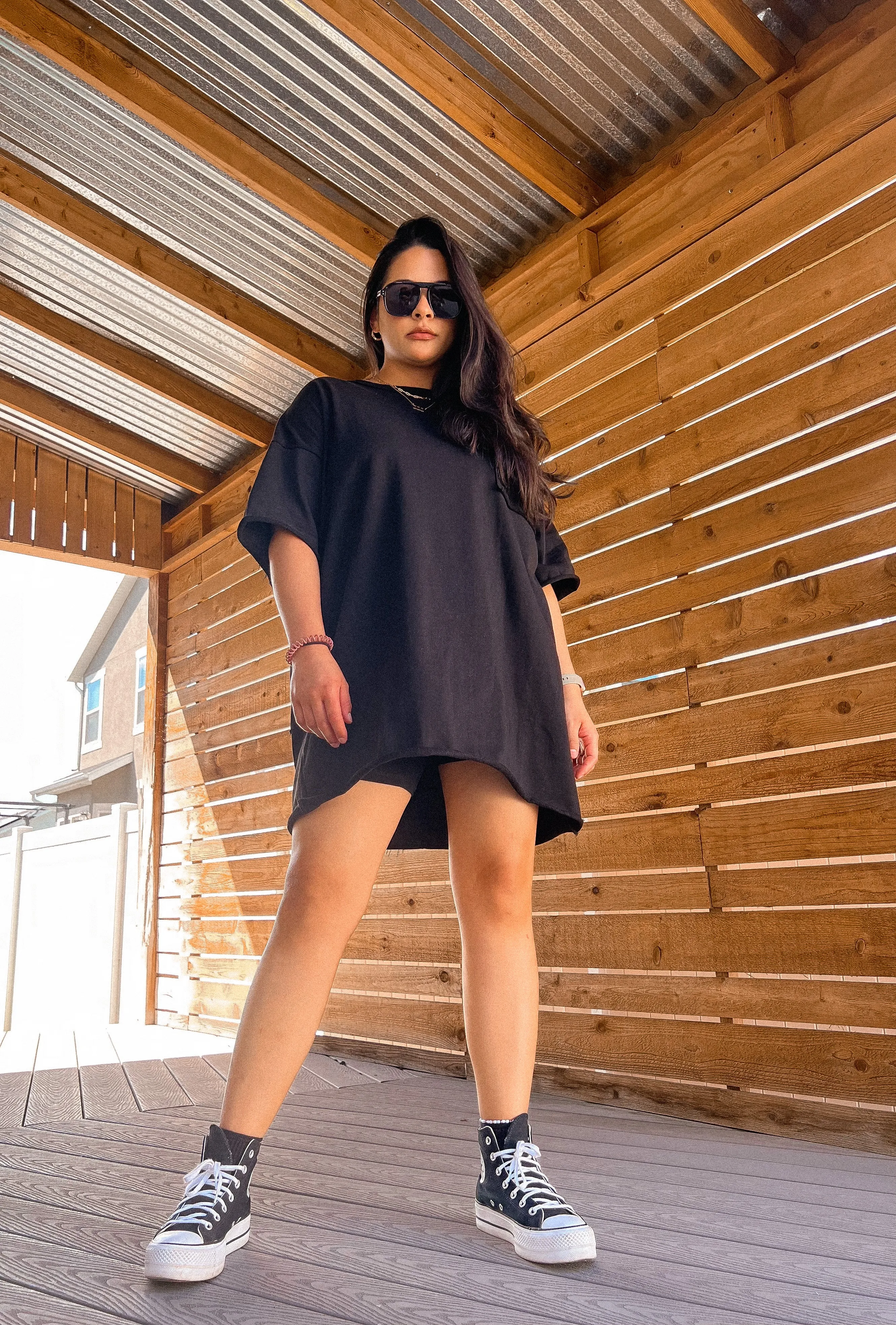 wasted on you fringe oversized t-shirt dress