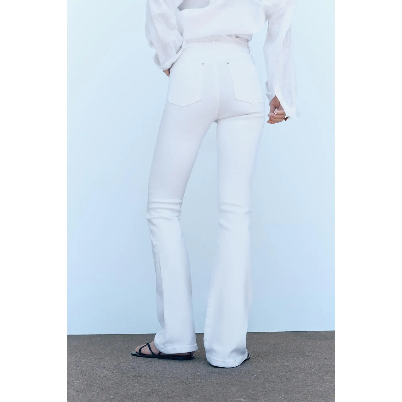 White High Waist Flare Jeans