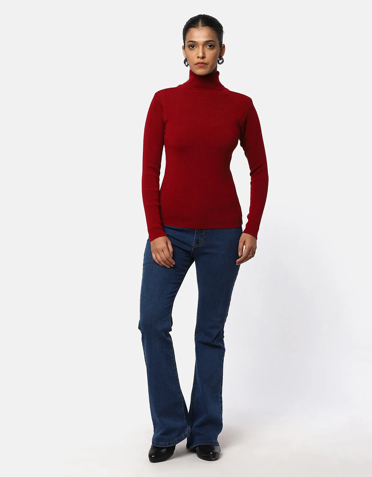 Women Woolen High Neck  Skivvy