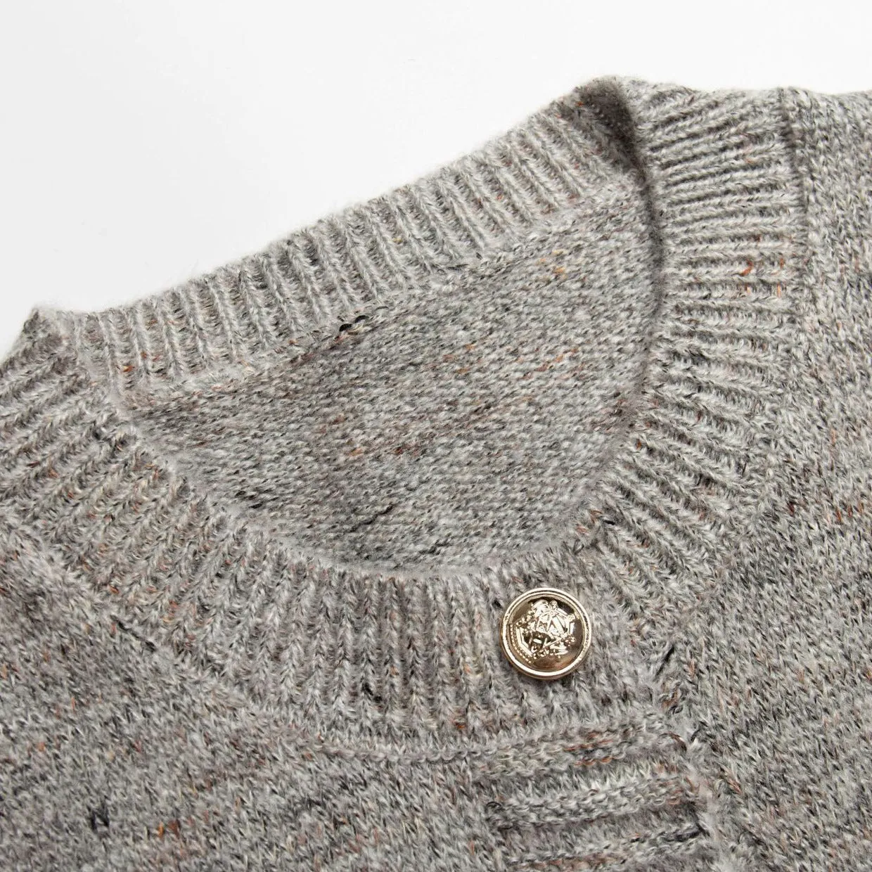 Women's American-style Gray Sweaters Cardigan