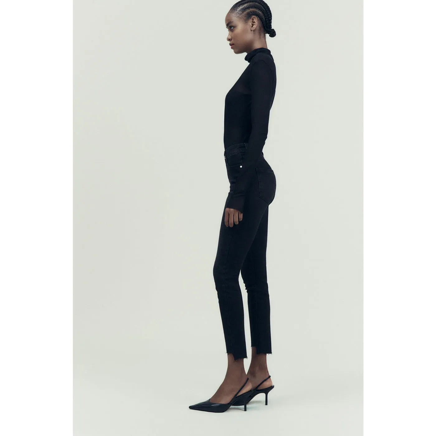 ZR Black Skinny Mid Rise Jeans